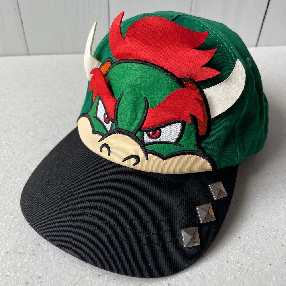 Universal Studios Japan Super Nintendo World Bowser Studded Strapback Hat Green